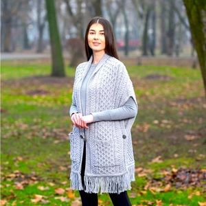 Saol 100% Wool Irish Button Shawl
